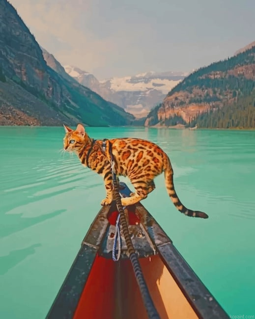 Bengal Cat In Banff National Park New Painting By Numberss.png