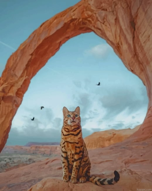 Bengal Cat In Corona Arch Utah New Painting By Numberss.png