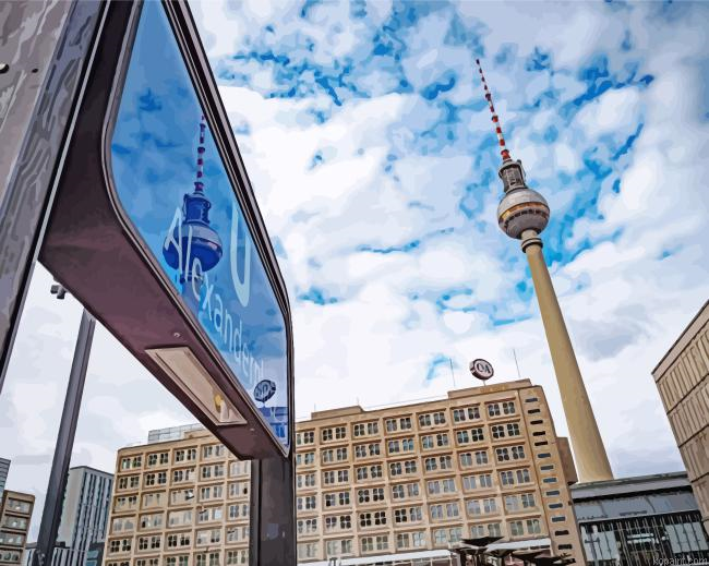 Berliner Fernsehturm In Germany Painting By Numberss.png