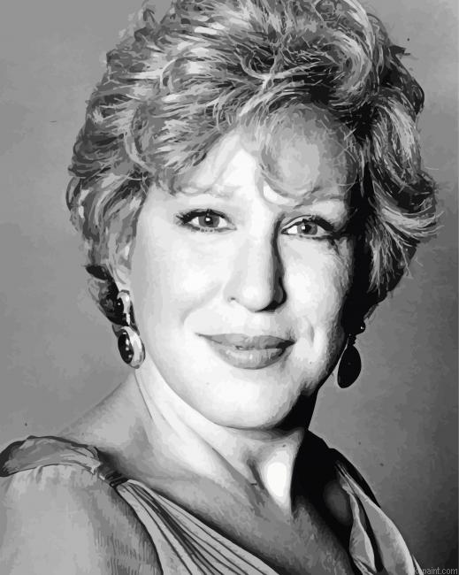Bette Midler Black And White Painting By Numberss.png