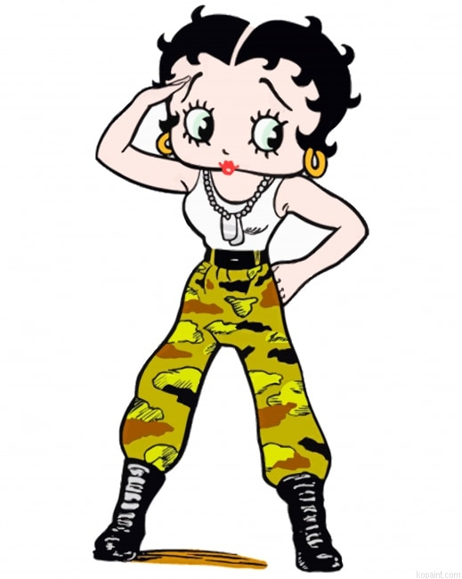 Betty Boop Army New Painting By Numberss.png
