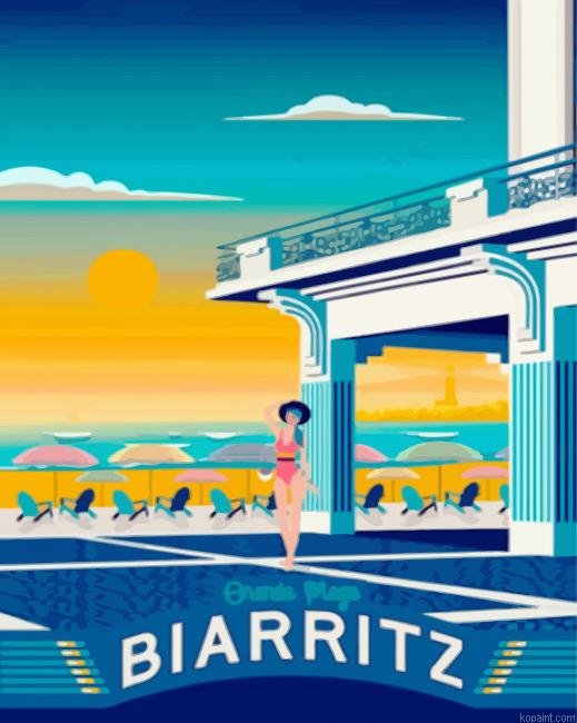 Biarritz Beach Poster Painting By Numberss.png