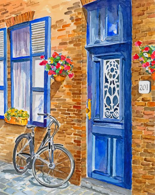 Bicycle In Brugge Painting By Numberss.png