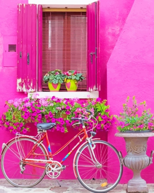 Bicycle In Burano Italy New Painting By Numberss.png