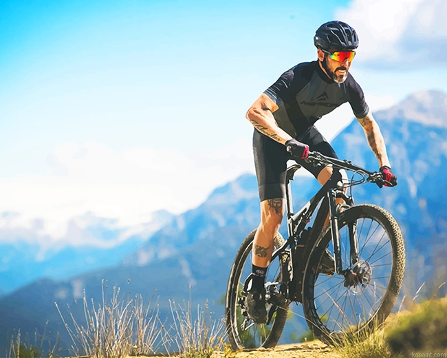 Bicycle Mountain Biking New Painting By Numberss.png