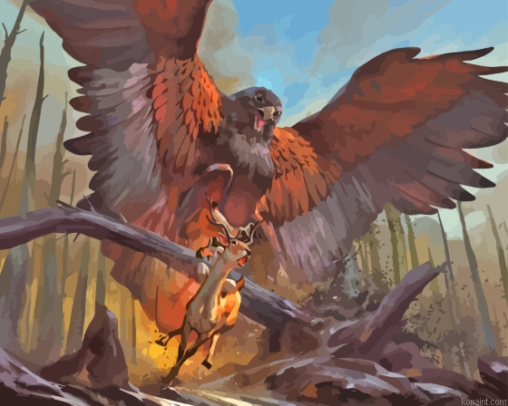 Big Eagle And Deer Painting By Numberss.png