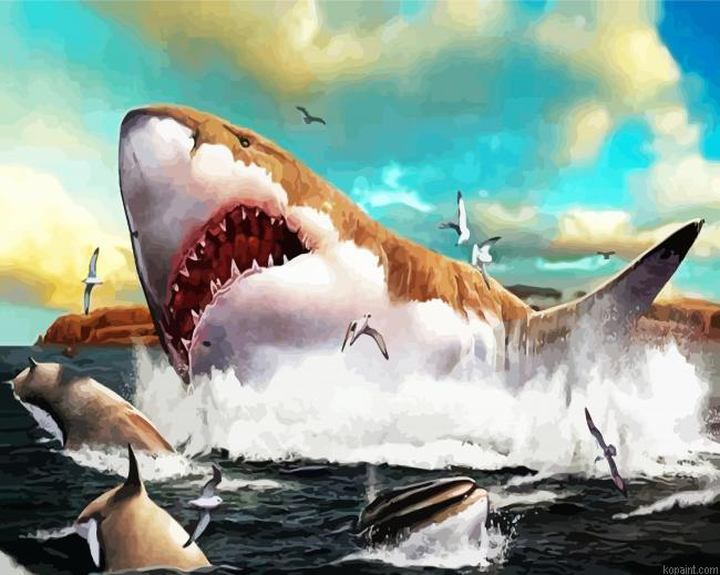 Big Megalodon Fish Painting By Numberss.png