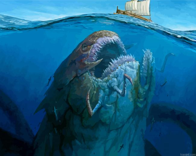 Big Whale Shark Under Boat Painting By Numberss.png