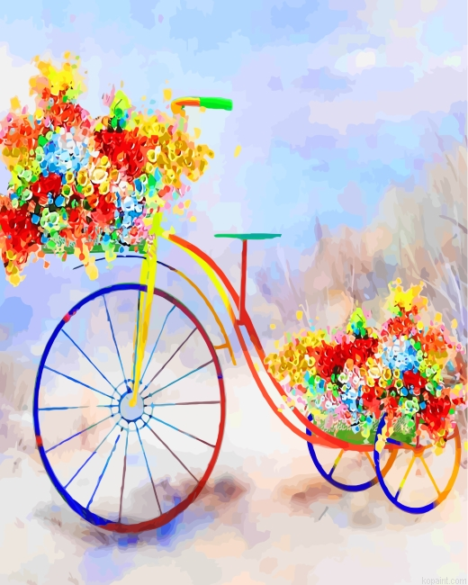 Bike And Flowers Painting By Numberss.png