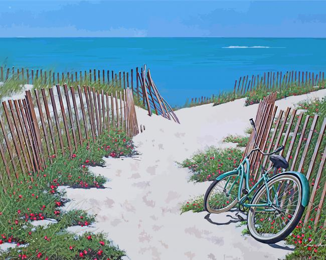Bike In Beach Sand Painting By Numberss.png