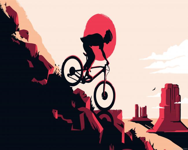 Biker Silhouette Paint By Numbers.png