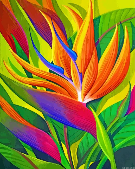 Bird Of Paradise Flower Painting By Numberss.png