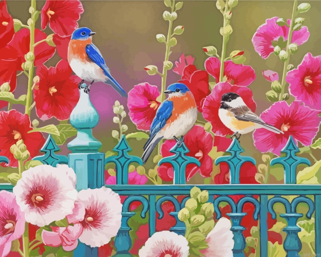 Birds And Flowers Painting By Numberss.png