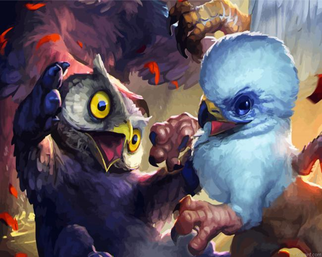 Birds Battle Painting By Numberss.png
