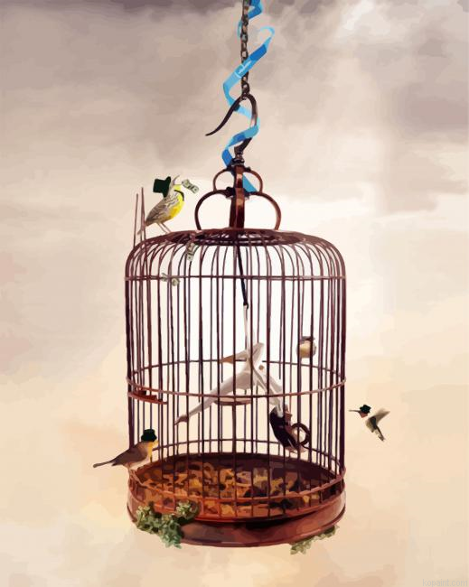Birds Cage Paint by Numbers