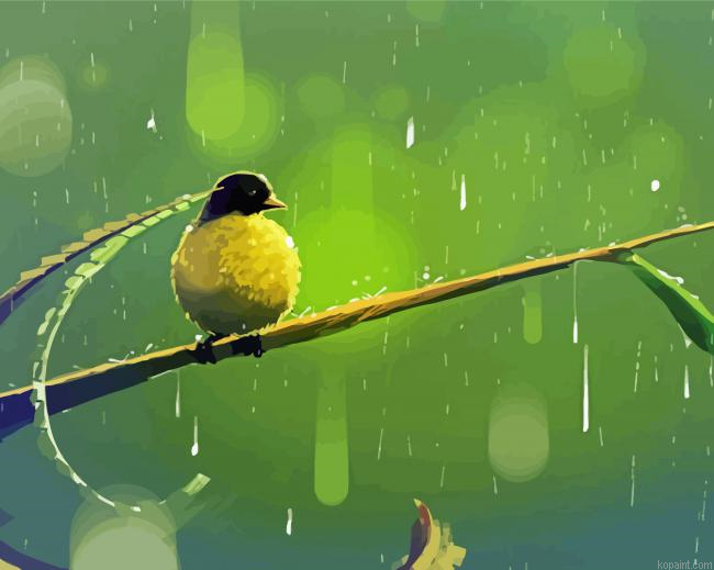 Birds In Rain Art Painting By Numberss.png
