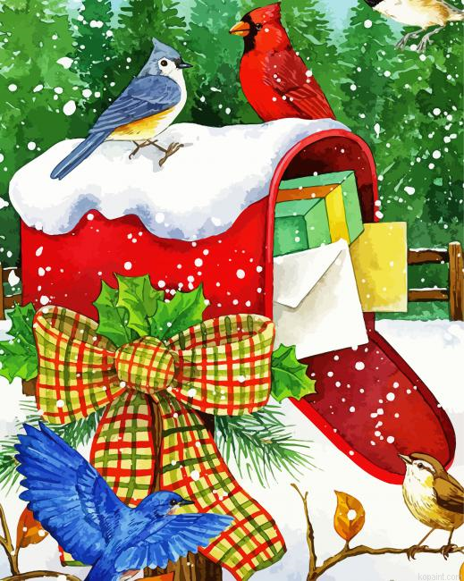 Birds On Mailbox Painting By Numberss.png