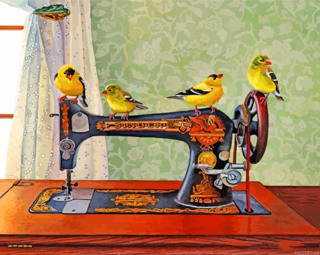 Birds On Swing Machine Painting By Numberss.png