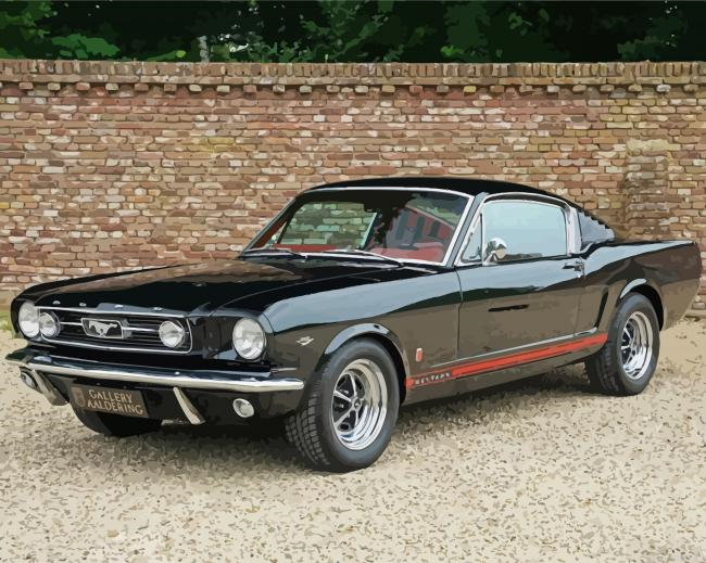 Black 66 Ford Mustang Painting By Numberss.png
