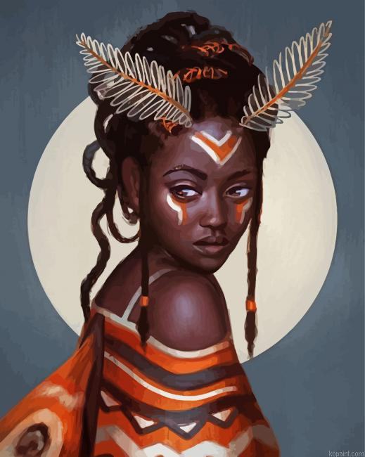 Black Afro Woman Paint By Numbers