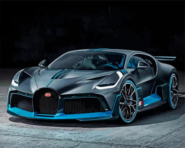 Black And Blue Bugatti Painting By Numberss.png
