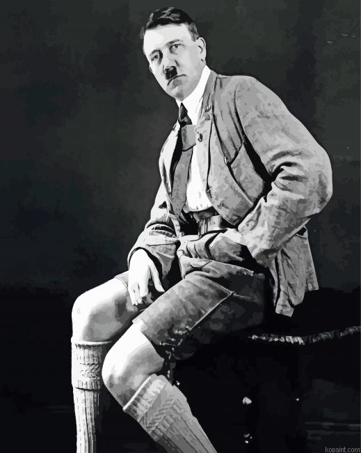 Black And White Adolf Hitler Painting By Numberss.png