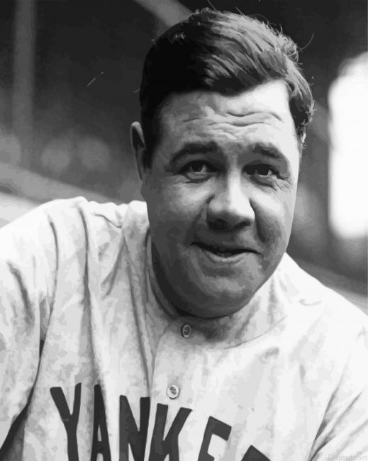 Black And White Babe Ruth Paint By Numbers