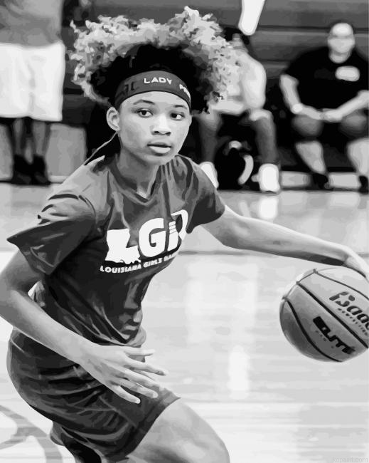 Black And White Basketball Girl Painting By Numberss.png