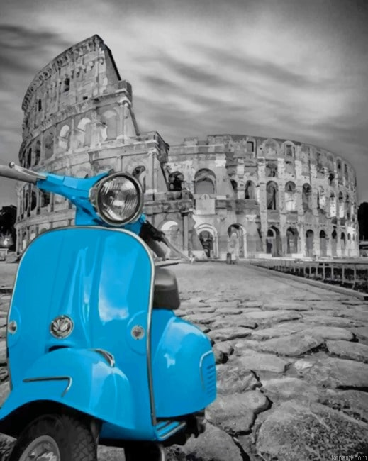 Black And White Blue Motorcycle New Painting By Numberss.png