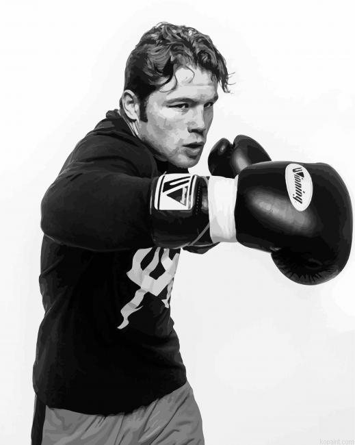 Black And White Canelo Paint By Numbers.png