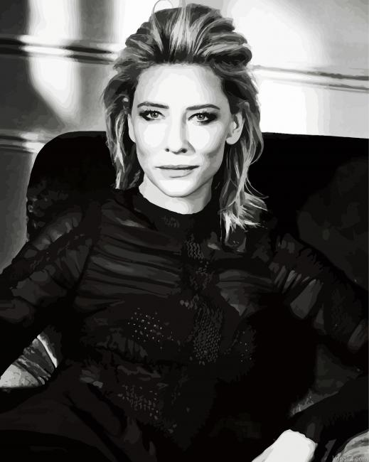 Black And White Cate Blanchett Actress Paint By Numbers.png