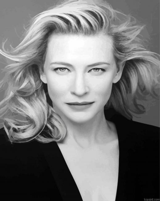 Black And White Cate Blanchett Painting By Numberss.png