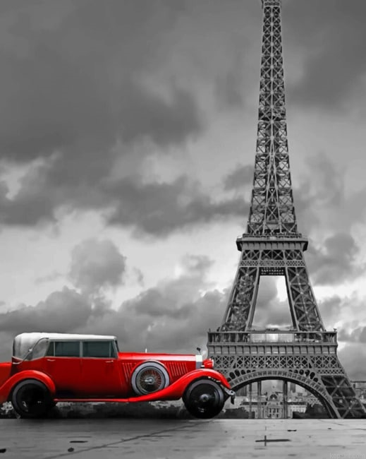 Black And White Eiffel Tower New Painting By Numberss.png