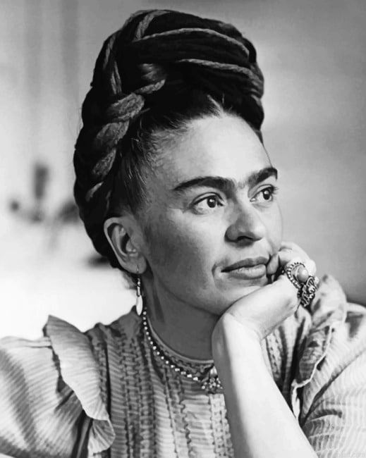 Black And White Frida Kahlo New Painting By Numberss.png