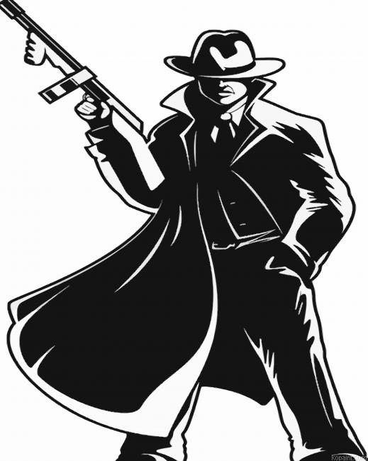 Black And White Gangster Man Art Painting By Numberss.png