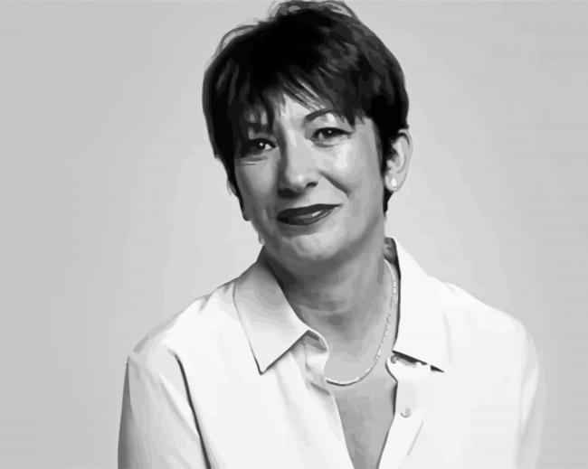 Black And White Ghislaine Maxwell Paint By Numbers
