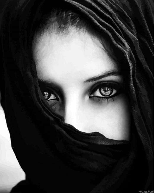 Black And White Girl Eyes Painting By Numberss.png