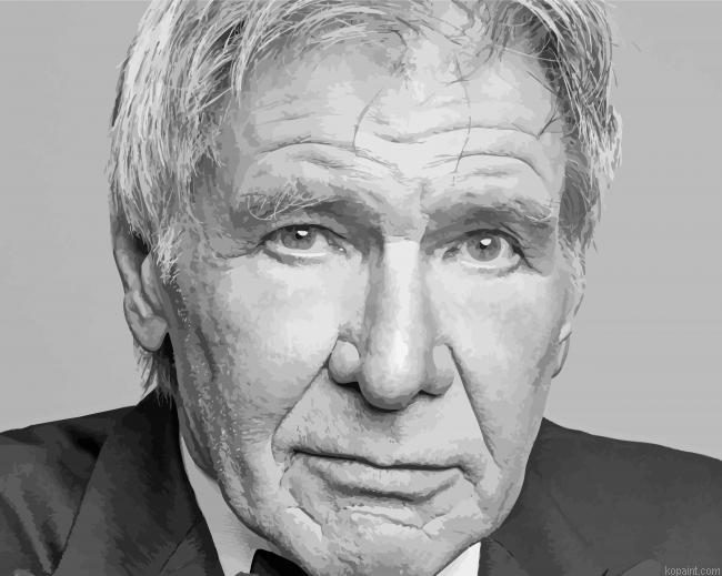 Black And White Harrison Ford Paint By Numbers