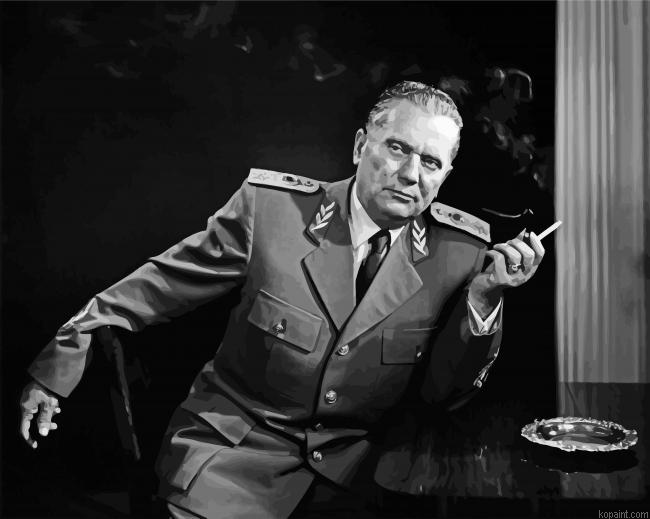 Black And White Josip Broz Tito Painting By Numberss.png