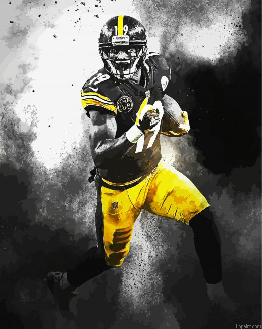 Black And White Juju Smith Schuster Painting By Numberss.png