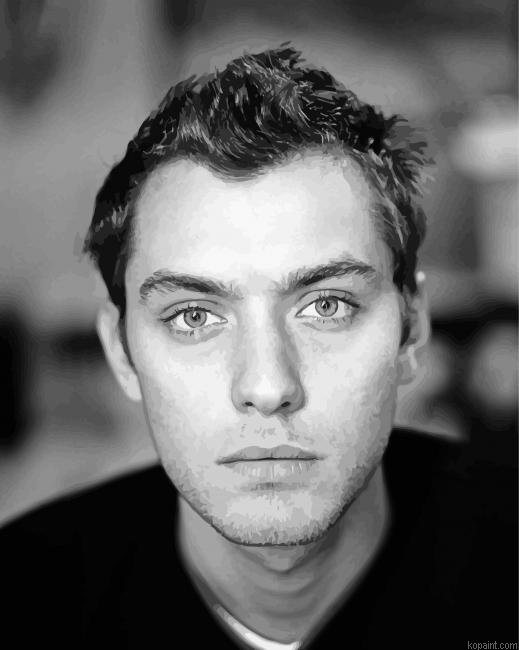 Black And White Jude Law Painting By Numberss.png