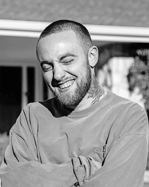 Black And White Mac Miller New Painting By Numberss.png