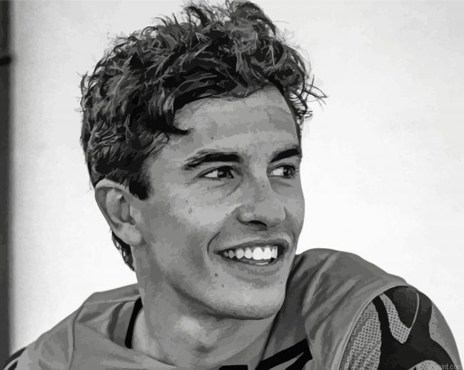 Black And White Marc Marquez Paint By Numbers
