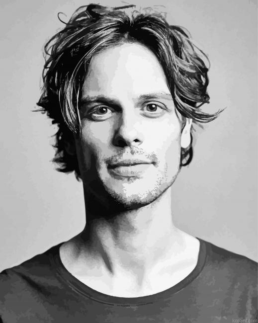 Black And White Matthew Gray Gubler Painting By Numberss.png