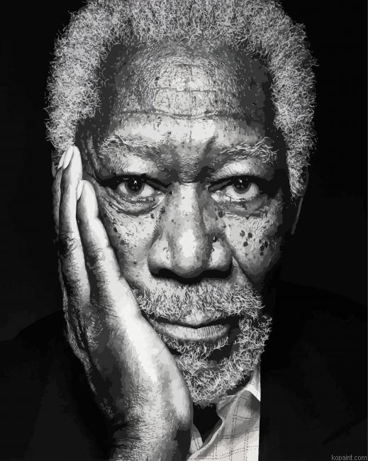 Black And White Morgan Freeman Painting By Numberss.png