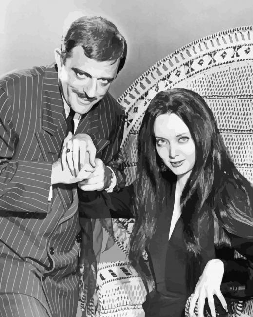 Black And White Morticia And Gomez Painting By Numberss.png