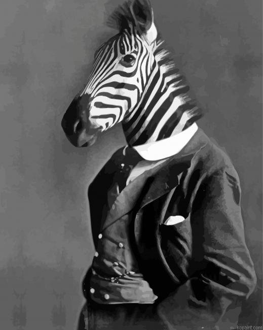 Black And White Mr Zebra Painting By Numberss.png