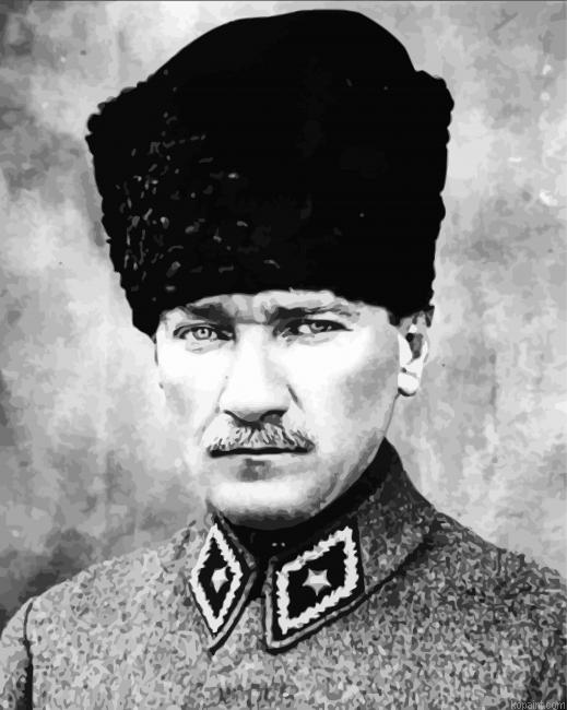 Black And White Mustafa Kemal Ataturk Painting By Numberss.png