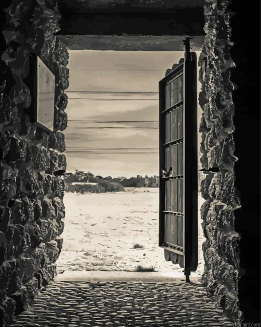 Black And White Open Door Painting By Numberss.png