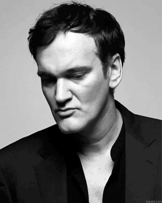 Black And White Quentin Tarantino Painting By Numberss.png